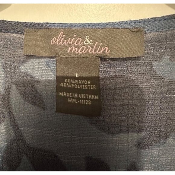 Olivia & Martin Womens Floral Sheer Tie-Front Blouse V-Neck 3/4 Sleeves Lightwei - Picture 4 of 9